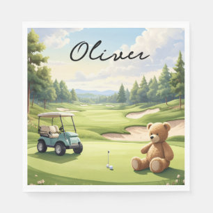 Golf-Baby-Junge auf Putting-Green Serviette