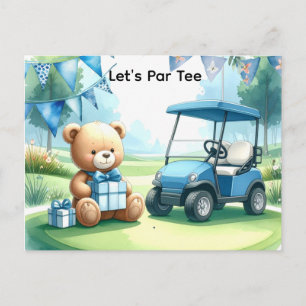 Golf Baby Junge Blau Golf Thema Baby Shower Postkarte