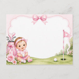Golf-Baby-Party mit dem Thema Golf spielendes Mädc Postkarte