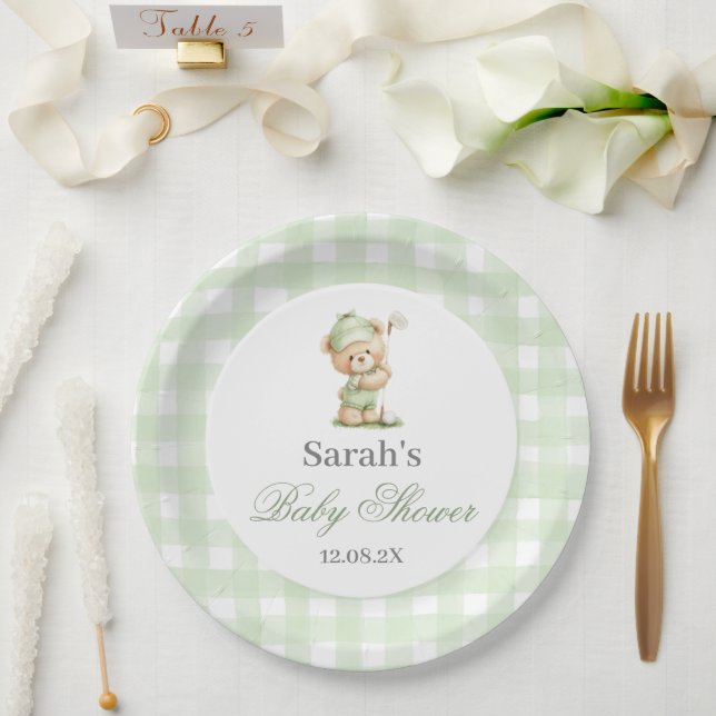 Golf-Baby-Party Pappteller (Hochzeit)
