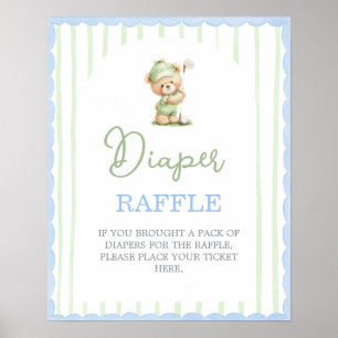 Golf-Baby-Party Windel-Raffle-Schild Poster