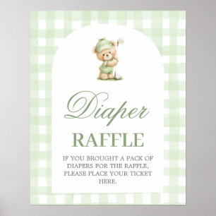 Golf-Baby-Party-Windel-Raffle-Schild Poster