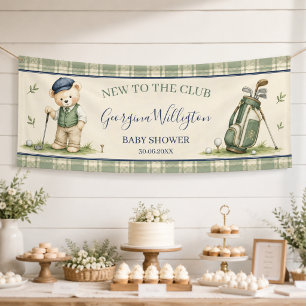 Golf-Baby-Shower- Banner Watercolor-Teddybär