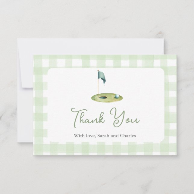 Golf-Baby-Shower-Dankeskarten Dankeskarte (Vorderseite)