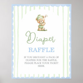 Golf baby shower Diaper Raffle sign Poster