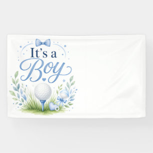 Golf-Baby-Shower für einen Jungen mit Golfball Banner