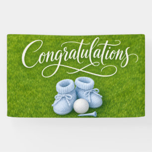 Golf-Baby-Shower für Jungenball auf grünem Gras Banner