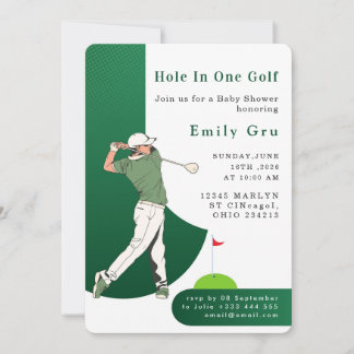 Golf Baby Shower Invitation Einladung