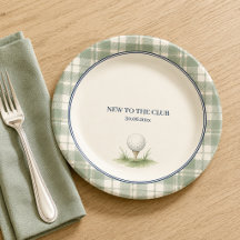 Golf-Baby-Shower-Papierplatten, Neu im Club
