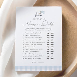 Golf Baby Shower raten, wer Mama oder Papa Einladung