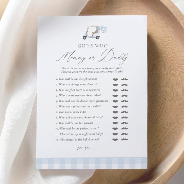 Golf Baby Shower raten, wer Mama oder Papa Einladung (Von Creator hochgeladen)