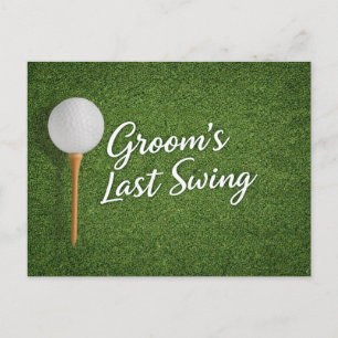 Golf Bachelor mit dem Thema grünes Gras Postkarte