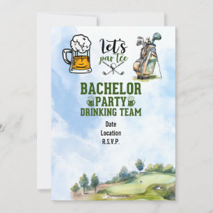 Golf Bachelor Party Einladung rett Datum Golfer