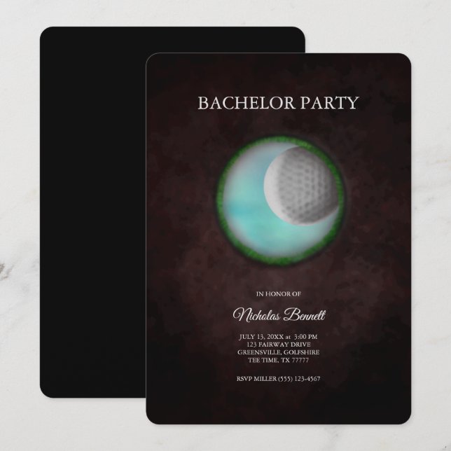 Golf Bachelor Party - Golftrip Classic Einladung (Vorne/Hinten)
