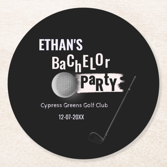 Golf Bachelor Party - Golftrip Runder Pappuntersetzer (Vorderseite)