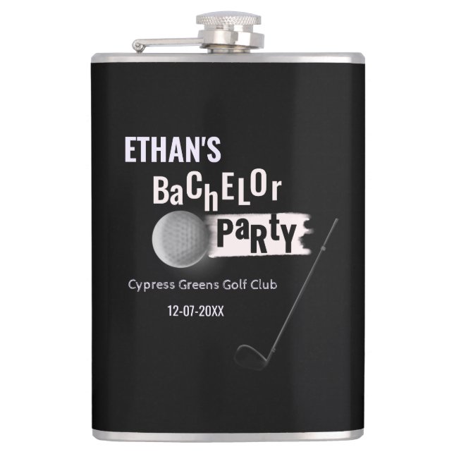 Golf Bachelor Party - Golfurlaub Klassisch Stilvol Flachmann (Vorderseite)