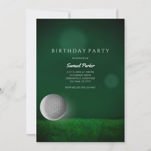 Golf Bachelor Party Green - Golf Ball - Golfer Einladung (Vorderseite)