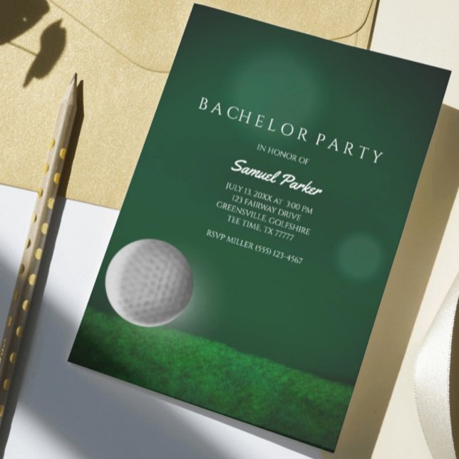 Golf Bachelor Party Green - Golf Ball - Golfer Einladung (Von Creator hochgeladen)
