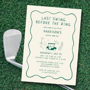 Golf Bachelor Party Hand gezogen letzten Schwung G Einladung