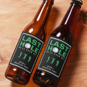 Golf Bachelor Party Letztes Loch wird er immer sch Bierflaschenetikett