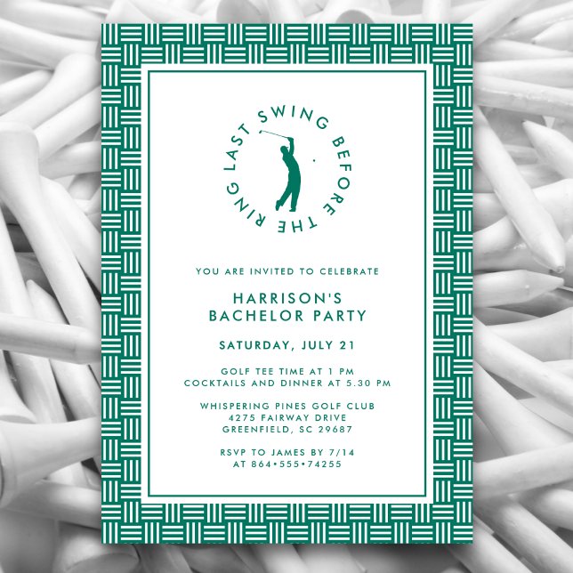 Golf Bachelor Party Letztes Swing vor dem Ring Einladung (Von Creator hochgeladen)