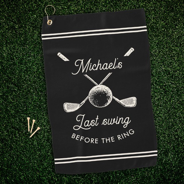 Golf Bachelor Party Letztes Swing vor dem Ring Golfhandtuch (Von Creator hochgeladen)