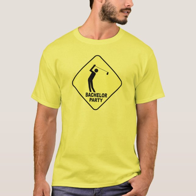 Golf Bachelor Party Vorsicht Signieren T - Shirt (Vorderseite)