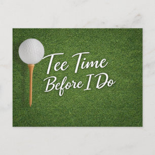 Golf Bachelor zum Thema grünes Gras Postkarte