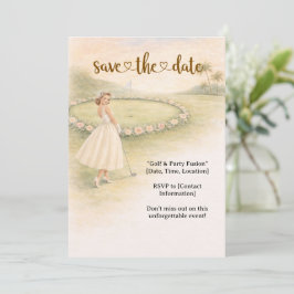 Golf Bachelorette woman golfer is golfing Einladung