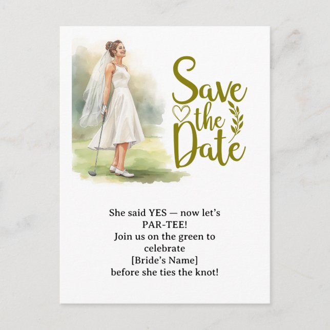 Golf Bachelorette Woman Golfer Is Golfing Postcard Postkarte (Vorderseite)