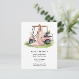 Golf Bachelorette woman golfer is golfing Postkarte