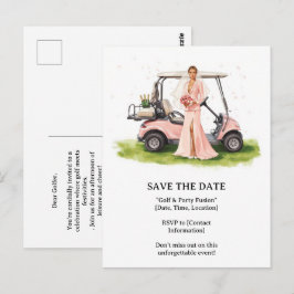 Golf Bachelorette woman golfer is golfing Postkarte