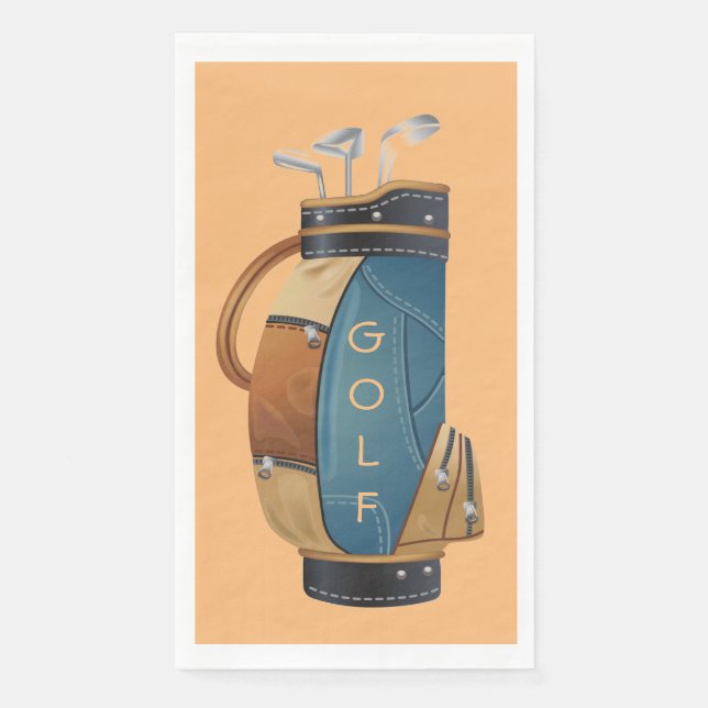 Golf Bag Design Gast Handtuch Napkins Serviette (Vorderseite)