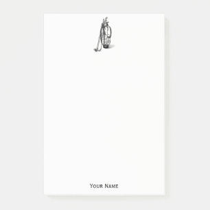 Golf Bag Golf Clubs Black Post-it Klebezettel