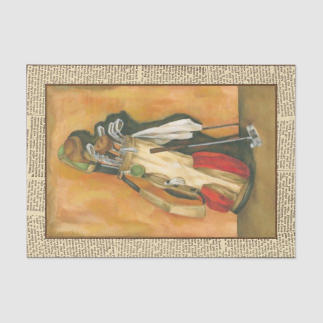 Golf Bag mit Handschuh von Jennifer Goldberger Seidenpapier (Vorderseite)