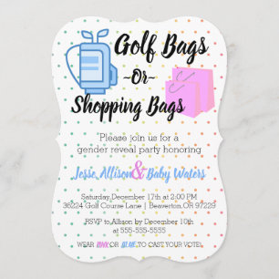 Golf Bags oder Shopping Bags Gender-Umfrage einlad Einladung