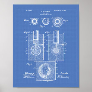 Golf Ball 1902 Patentart - Blueprint Poster