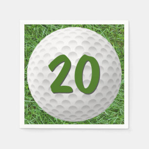 Golf Ball 20. Geburtstag Napkins Serviette