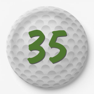 Golf Ball 35. Geburtstag Papiertafel Pappteller