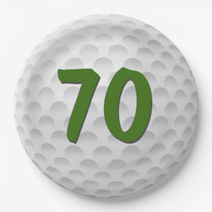 Golf Ball 70. Geburtstag Papierplatte Pappteller