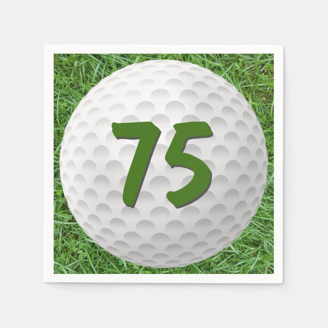 Golf Ball 75. Geburtstag Napkins Serviette (Vorderseite)