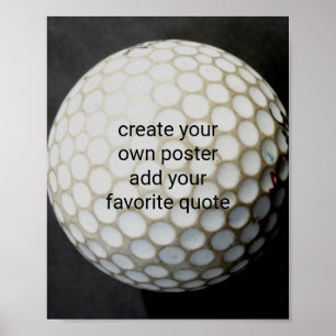 golf ball add your own quote custom wall art poster