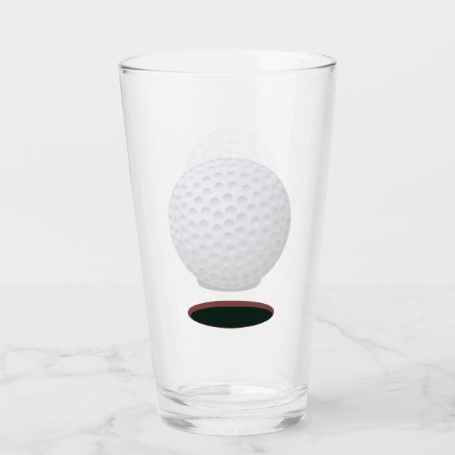 Golf Ball and Hole Drink Glass Glas (Vorderseite)