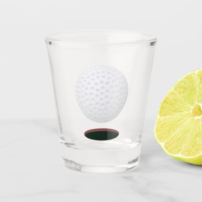 Golf Ball and Hole Shot Glass Schnapsglas (Vorderseite)