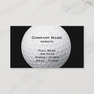 Golf Ball auf der Black Business Card Visitenkarte