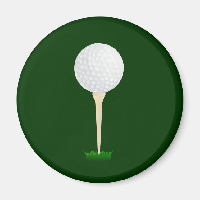 Golf Ball auf einem T-Shirt Magnet (Vorne)