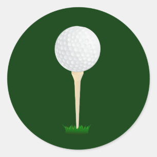 Golf Ball auf einem T-Shirt Runder Aufkleber