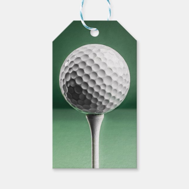 Golf Ball auf T-Shirt - Geschenketiketten Geschenkanhänger (Vorderseite)