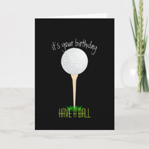 golf ball birthday card for golfer karte