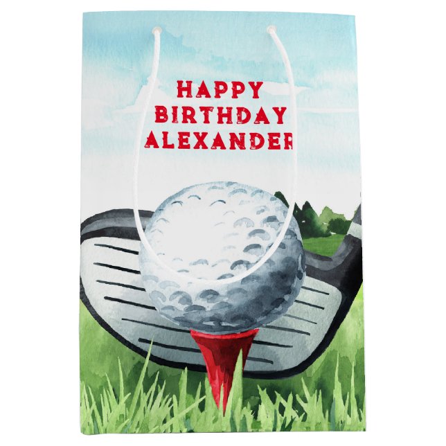 Golf Ball Birthday Kleine Geschenktasche Mittlere Geschenktüte (Vorderseite)